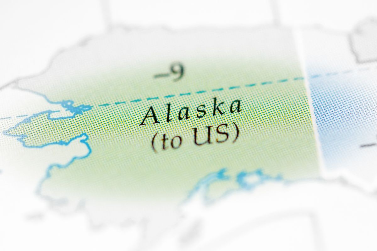 Alaska, USA on a map. 