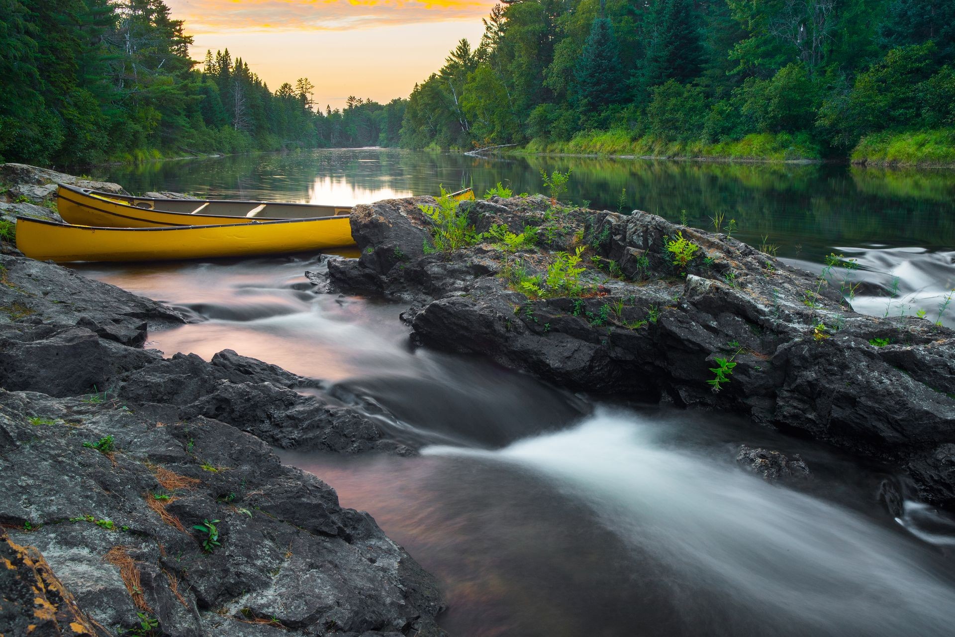 Scene from camp life while on the Noire River in Quebec, Canada.