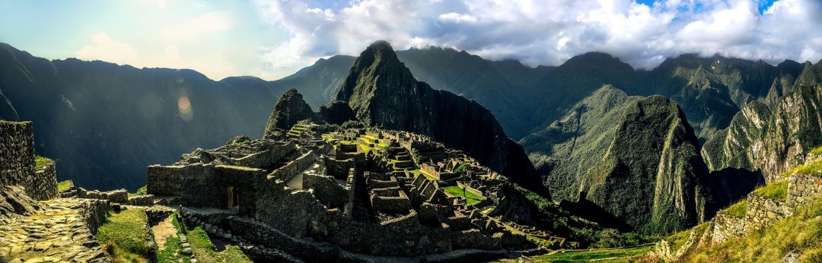 Machu Picchu Peru - Panoramic View on a mountain.