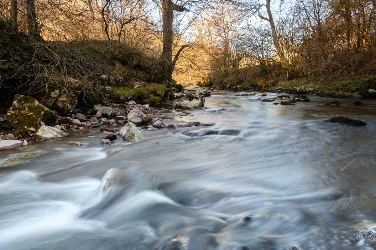 flowing river in the Brecon Beacons, Wales