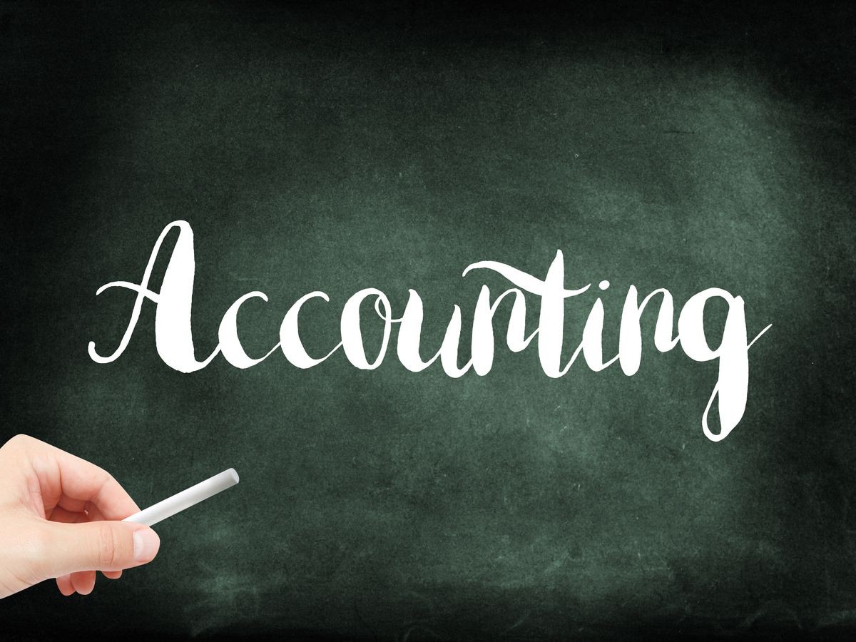 Accounting written on a blackboard