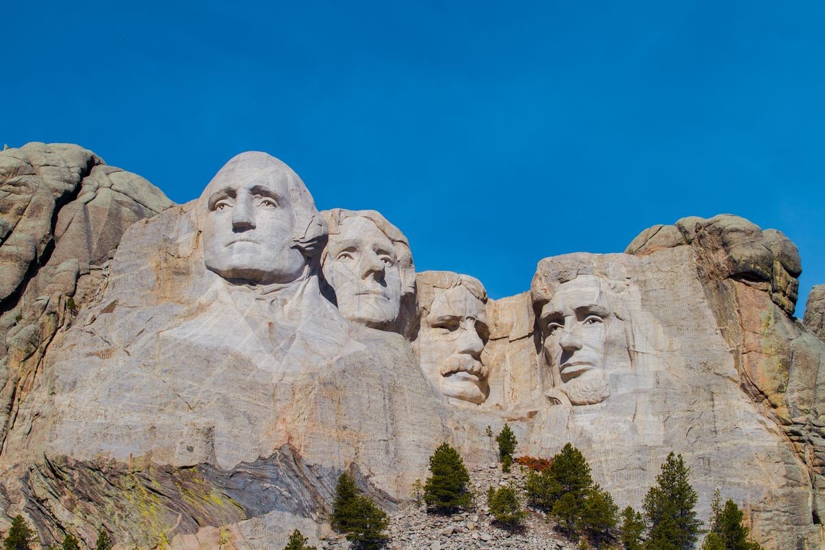 South Dakota, USA-Mount Rushmore National Monument in the Black Hills of South Dakota, USA .